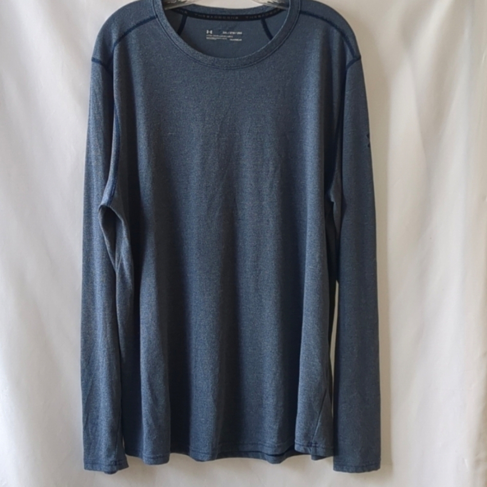 Under Armour Men’s 2XL Long Sleeve HeatGear Pullover Gray Blue Loose Fit
